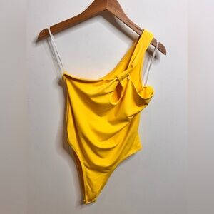 SHEIN Vibrant Yellow bodysuit leotard